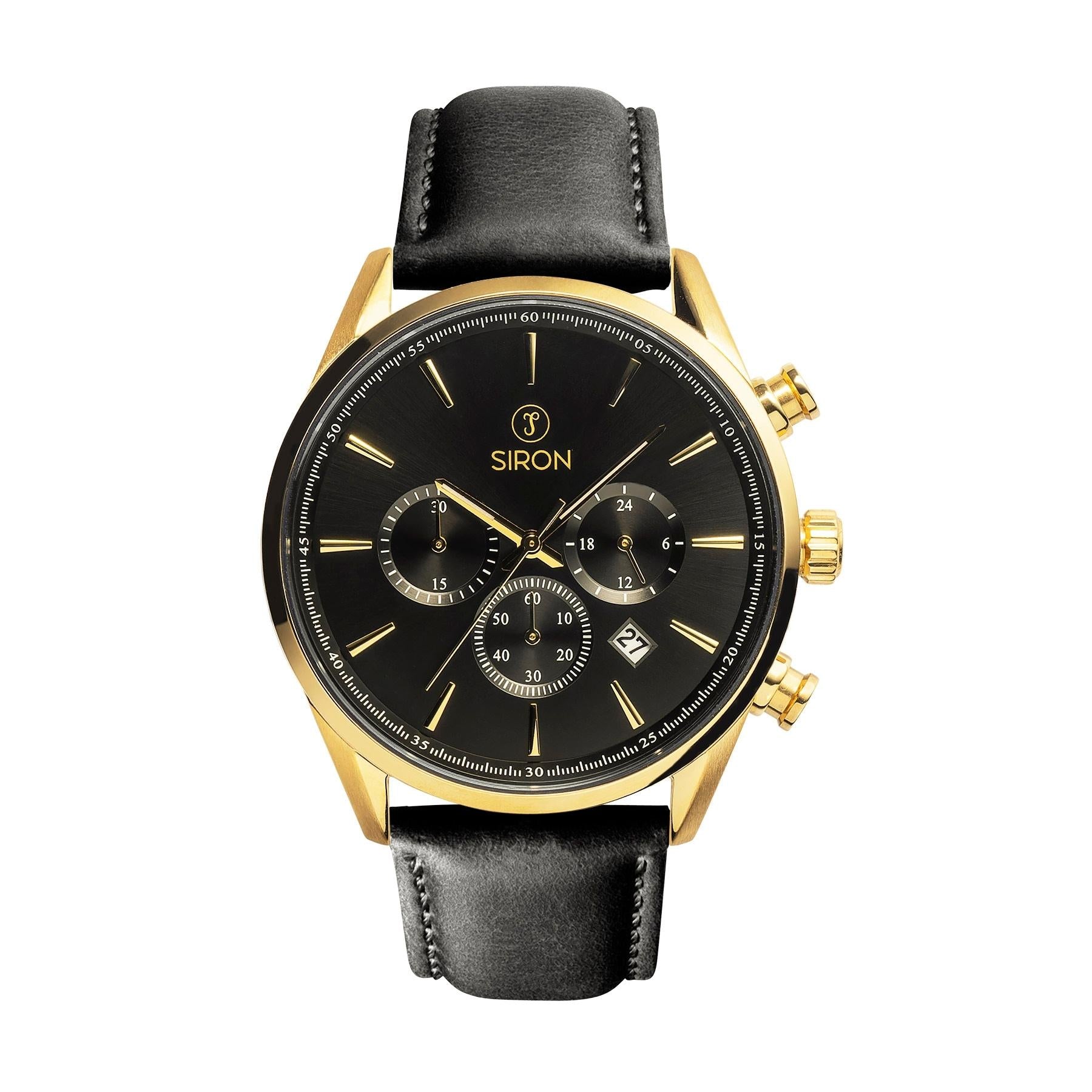 Superior Chrono Deep Black - Royal Gold – Leather