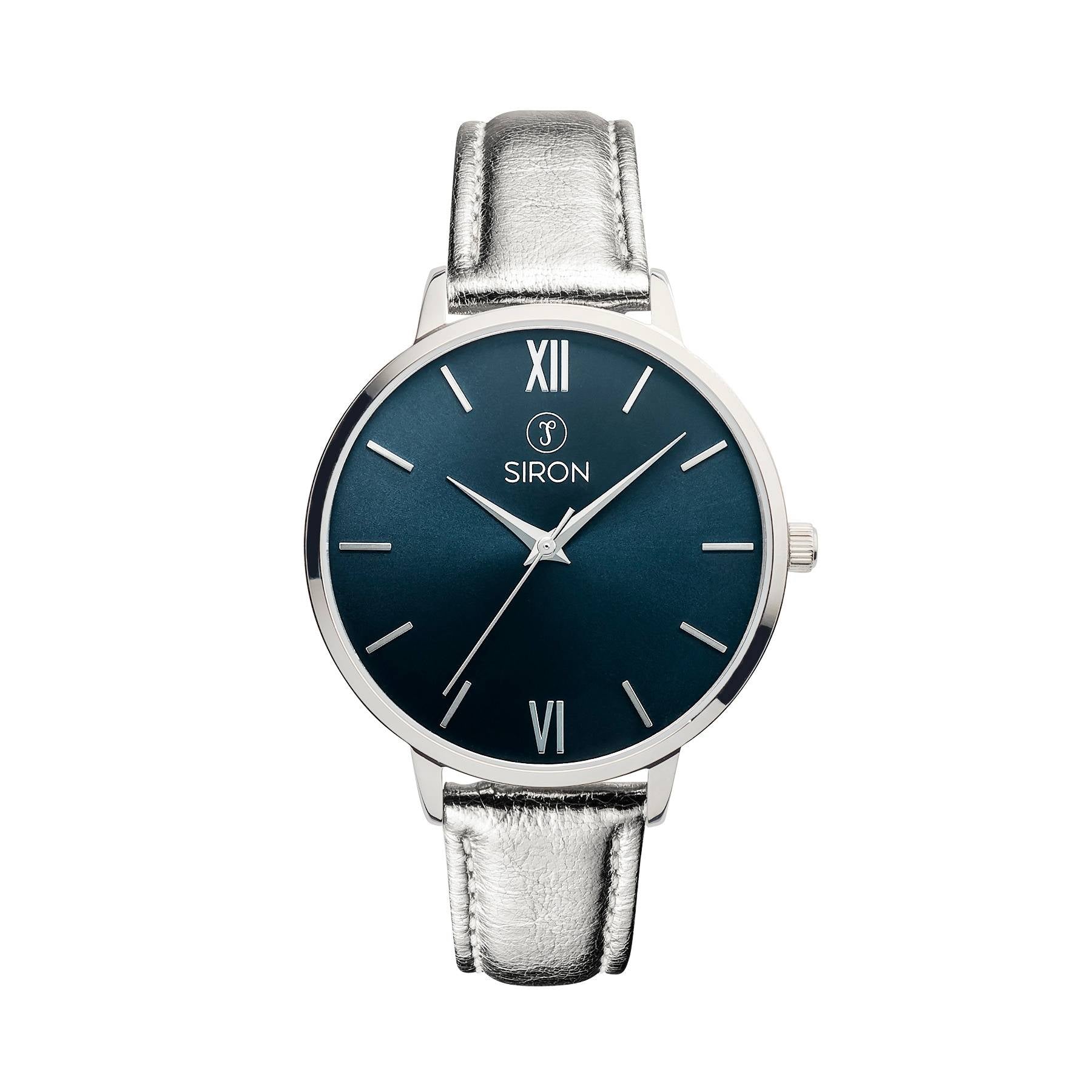 LUNA Night Blue – Silver – Silver Leather